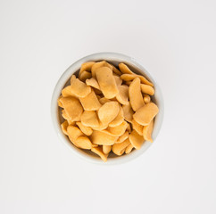 murukku or traditional indian snack on background.