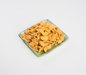 murukku or traditional indian snack on background.