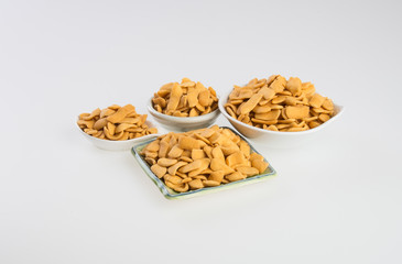 murukku or traditional indian snack on background.