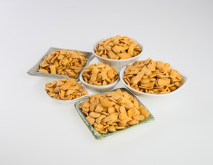 murukku or traditional indian snack on background.