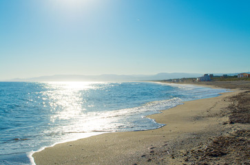 Fototapeta na wymiar Landscape of the beach in the morning