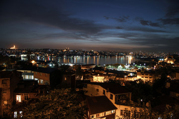 Fototapeta na wymiar A night view of the Istanbul, Turkey