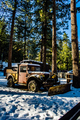 Old truck in the winter