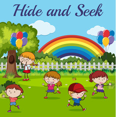 Obraz na płótnie Canvas Children playing hide and seek