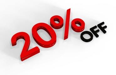 20 Percent Off, 3D Text