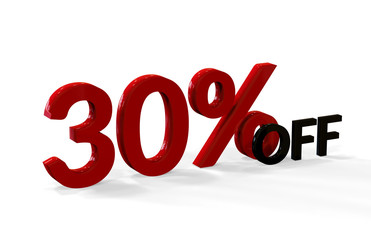 30 Percent Off, 3D Text