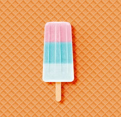 Realistic icecream bar with waffle, vector illustration