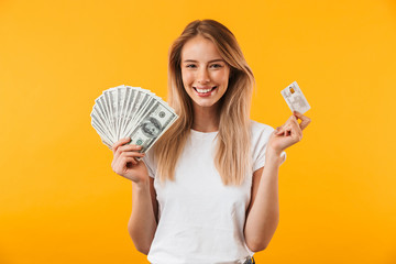 Portrait of a smiling young blonde girl