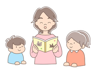 お母さんと子ども_読み聞かせ
