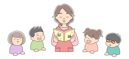 幼稚園_読み聞かせ_女性保育士