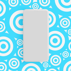 Realistic matte grey phone with colorful background, vector illustration