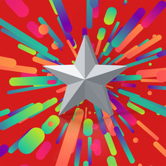 Colorful illustration with a star rating, vector illustration