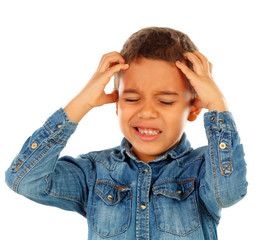 Latin kid with headache