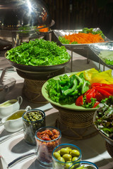 Vegetable salad  for buffet line in wedding party.