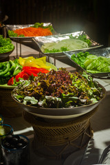 Vegetable salad  for buffet line in wedding party.