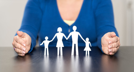 Fototapeta na wymiar Concept of family insurance