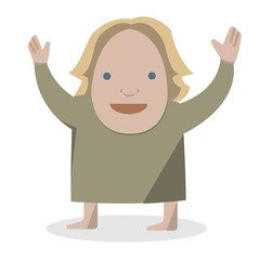 Child in national dress. Balts. National clothes. Vector illustration.