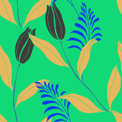 Abstract elegance pattern with floral background.