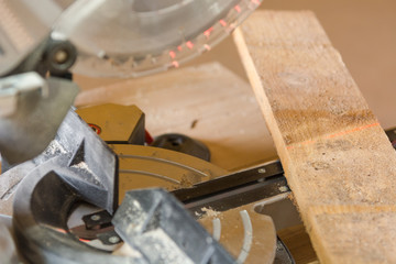 The end electric saw. Saw for sawing wood. Joiner's tools.