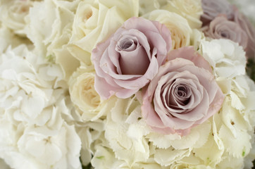 gentle bouquet of roses in pastel colors..