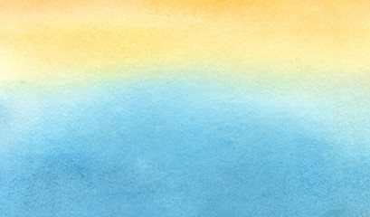 Yellow and blue abstract watercolor clouds