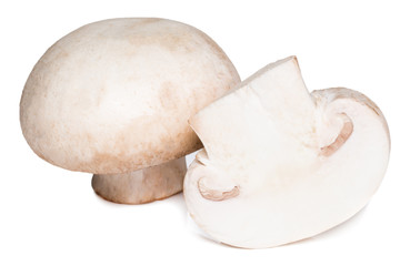Fototapeta na wymiar Fresh champignon mushrooms isolated on white background
