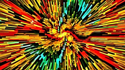 computer illustration abstract psychedelic colored background mosaic chaotic brush strokes paints brushes of different sizes