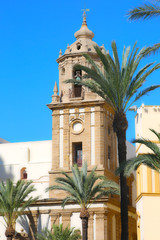 Church and Palm Trees in Cadiz