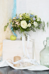  Flowers in a vase, close up