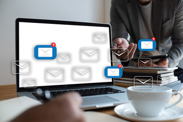 Mail Communication Connection message to mailing contacts phone Global Letters Concept