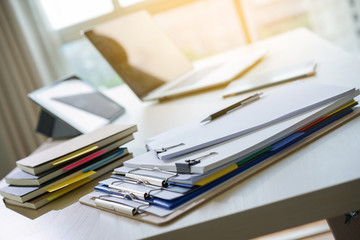 Businessman working reading documents graph financial to job succes Analyze document plans