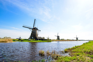 Travel in The Netherlands. Traditional Holland - Windmills in Ki