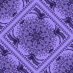 pattern with floral mandala, decorative seamless Vector illustration.