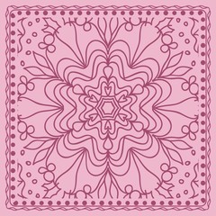 vector illustration. pattern with floral mandala, decorative border.