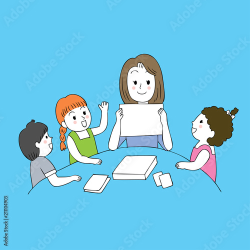 Resultado de imagen para teacher with students cartoon