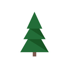 Fir tree icon isolated. Flat design. Vector illustration