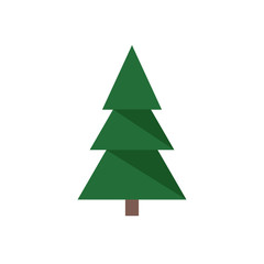 Fir tree icon isolated. Flat design