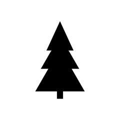Fir tree icon isolated. Flat design