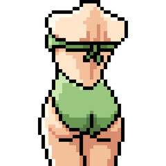 vector pixel art woman swimsuit