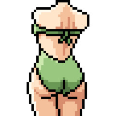 Fototapeta premium vector pixel art woman swimsuit