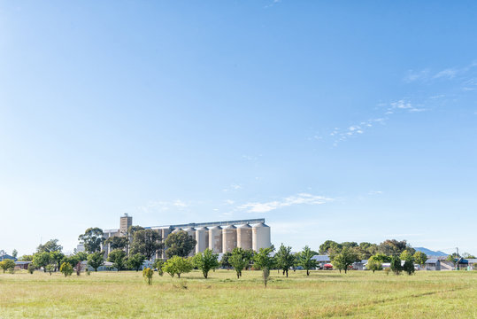Grain silos at Tweespruit in the Free State Province