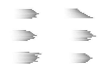 Set speed lines isolated set. Motion effect for your design. Black lines on white background. Vector