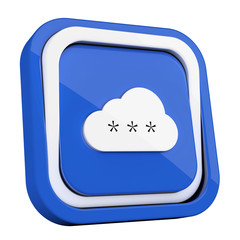 ikona plastikowa 3D niebieski kwadrat pierścień