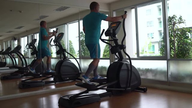 The man was in the Hall for an elliptical exerciser