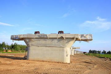 Bridge pier in construction site