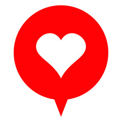 Heart in a speech bubble, vector love icon.