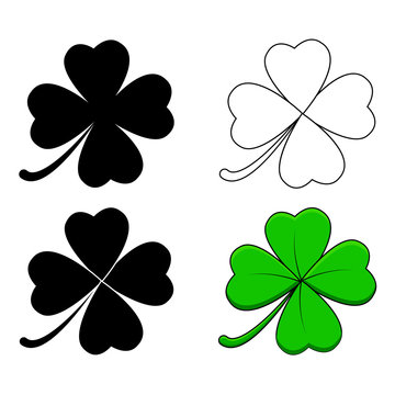 Four Leaf Clover Design Isolated On White Background