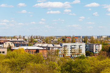 Fototapeta premium Aerial view on the city Kremenchug in Ukraine