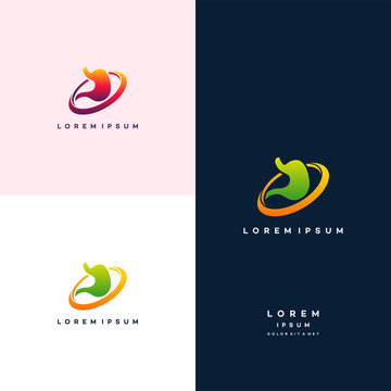 Stomach Logo designs concept vector, Stomach Shield logo designs, Stomach Protect logo inspiration