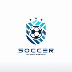 Obraz premium Football Badge with shield logo designs, Modern Soccer Badge logo template